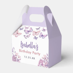 Caixinha De Lembrancinhas Primeiro aniversario de Borboleta Floral Rosa
