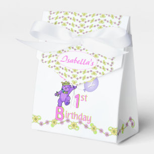 Caixinha De Lembrancinhas primeiro aniversario Princess Bear Personalizado