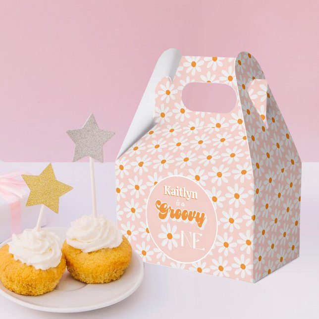 Caixinha De Lembrancinhas Primeiro aniversario Retro Groovy One Girls (Criador carregado)