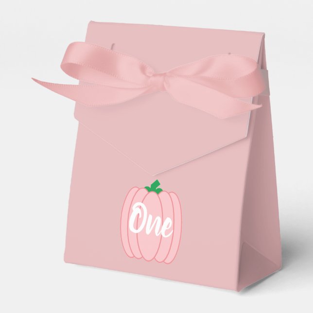 Caixinha De Lembrancinhas Primeiro aniversario rosa-abóbora (Frente)