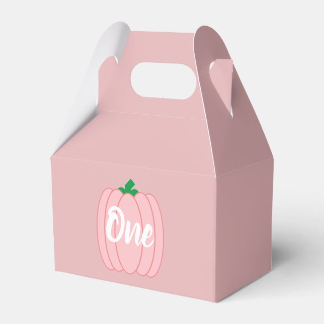 Caixinha De Lembrancinhas Primeiro aniversario rosa-abóbora (Frente)
