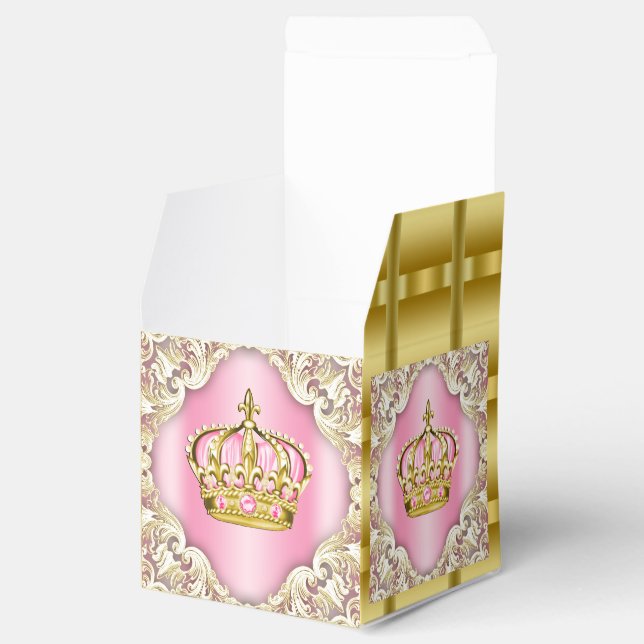 40 caixinhas realeza rosa e dourado com nome e idade lembrancinha