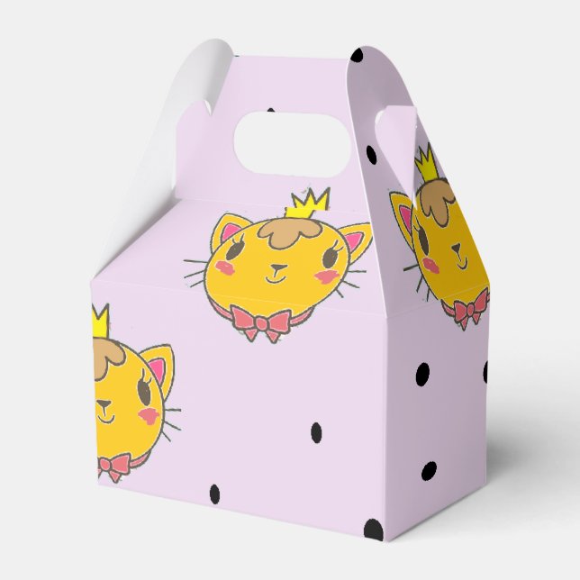 Caixinha De Lembrancinhas Princesa gatinha em roxo (Frente)