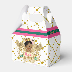 Caixinha De Lembrancinhas Princesa Real Africana Rosa e Elegante Verde