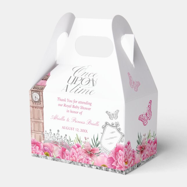 Caixinha De Lembrancinhas Princesa Rosa e Prata Era Uma Vez (Frente)