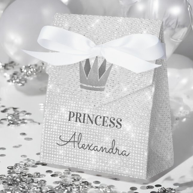Caixinha De Lembrancinhas Princesa Rosa Silver Sparkle (Criador carregado)