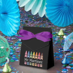 Caixinha De Lembrancinhas Professor personalizado Crayon Nome Cute Back Scho