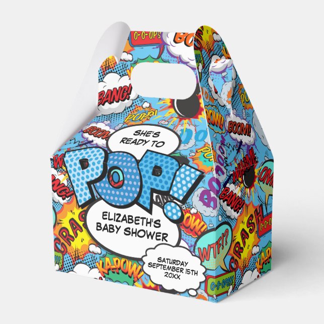 Caixinha De Lembrancinhas Pronto para Chá de fraldas Livro Azul de BD (Frente)