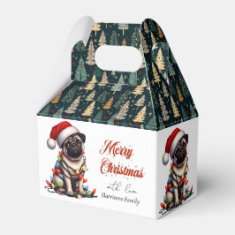 Caixinha De Lembrancinhas Pug Canine - Retro Bonito Natal