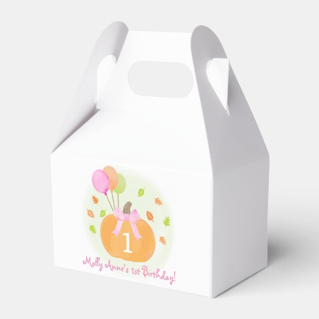 Caixinha De Lembrancinhas Pumpkin Bonito e Balões Queda primeiro aniversario (Frente)