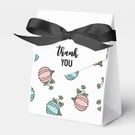 Caixinha De Lembrancinhas Pumpkins Rosa e Azul Sexo Revelação Obrigado