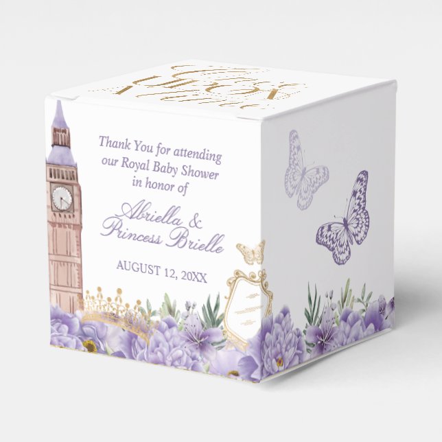 Caixinha De Lembrancinhas Puro e Dourado uma vez princesa do tempo (Frente)