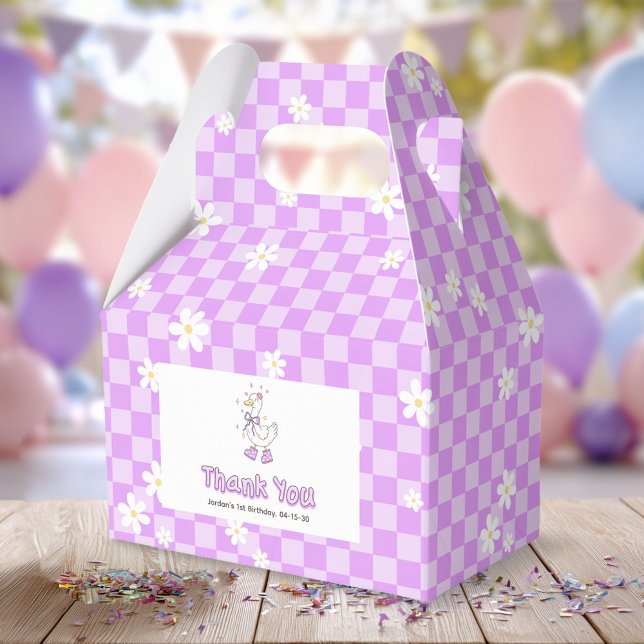Caixinha De Lembrancinhas Purple One Silly Goose - Girl First Birthday  (Purple One Silly Goose. Girl First Birthday Favor boxes.)