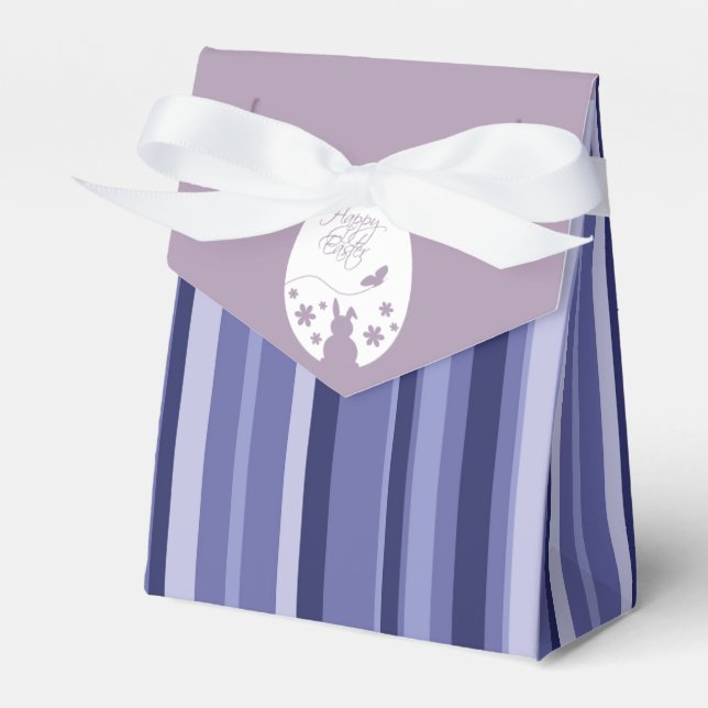 Caixinha De Lembrancinhas Púrpura de Ovo de Felz pascoa Moderno (Frente)