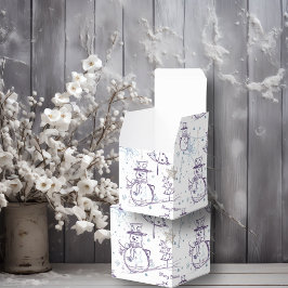 Caixinha De Lembrancinhas Púrpura Desenhou Snowman Natal