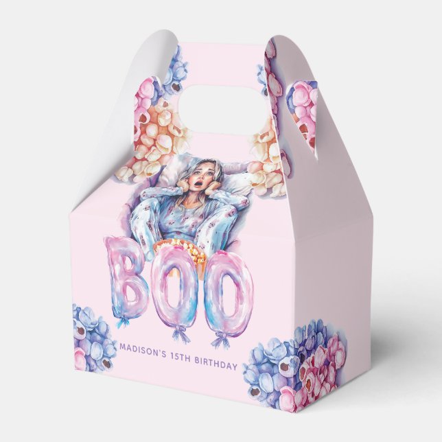 Caixinha De Lembrancinhas Púrpura Rosa Mágica - Vaca Noturna do Halloween (Frente)