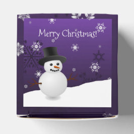 Caixinha De Lembrancinhas Púrpura Snowman Winter Scenery Christmas Favor Box