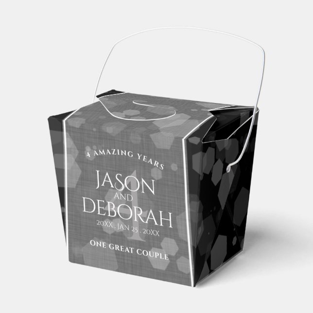 Caixinha De Lembrancinhas Quarto aniversário do casamento de Linen (Frente)