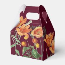 Queda Autumn Watercolor Orange Floral Burgundy