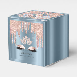 Caixinha De Lembrancinhas Quinceañeras Doce 16º Rosa Bridal Dusty Blu