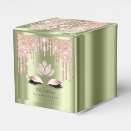 Caixinha De Lembrancinhas Quinceañeras Sweet 16th Bridal Rosa Verde