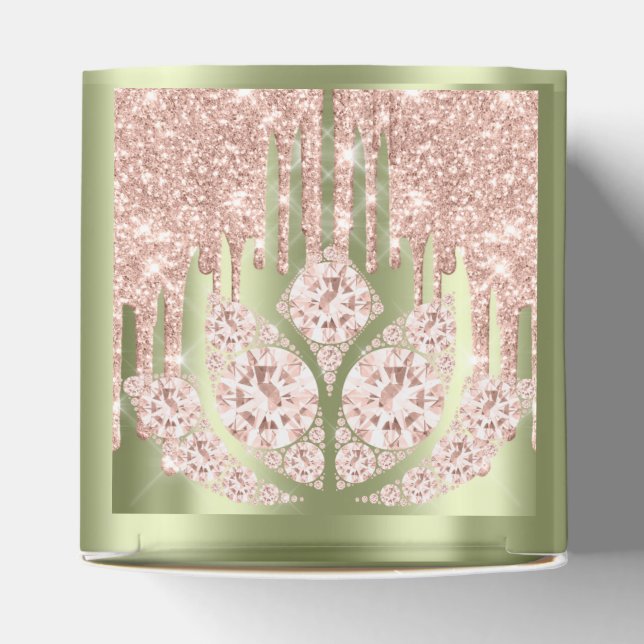 Caixinha De Lembrancinhas Quinceañeras Sweet 16th Bridal Rosa Verde (Topo)