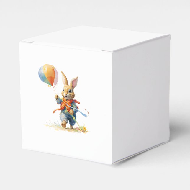 Caixinha De Lembrancinhas  RABBIT WITH BALLOONS Throw Pillow Favor Boxes (Frente)