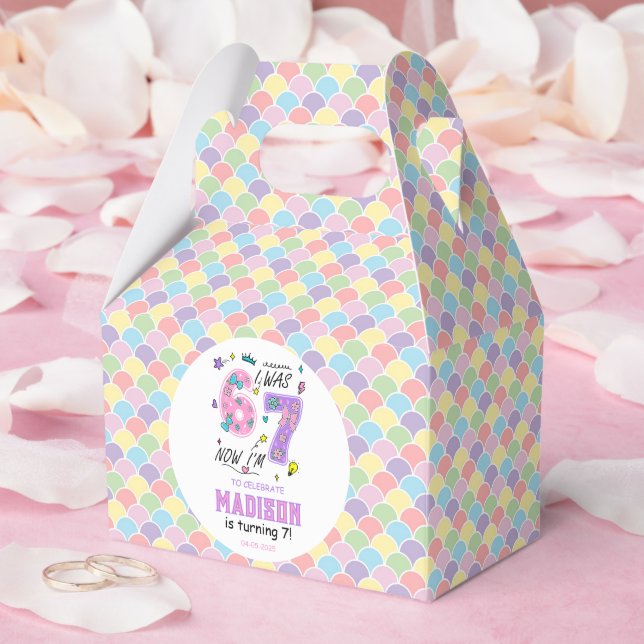 Caixinha De Lembrancinhas Rainbow 7th Birthday | I Was 6, Now 7 | Kids (Casamento)