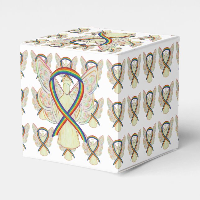 Caixinha De Lembrancinhas Rainbow Awarness Ribbon Party Favor Boxes (Frente)