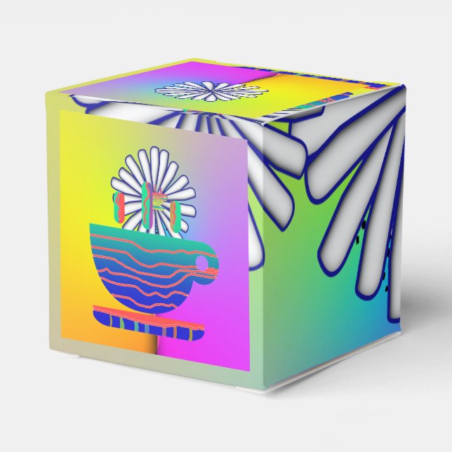 Caixinha De Lembrancinhas Rainbow Floral Gift Square (Verso)
