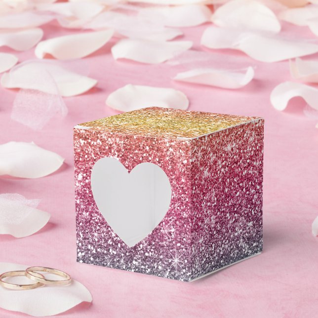 Caixinha De Lembrancinhas Rainbow Glitter  (Casamento)