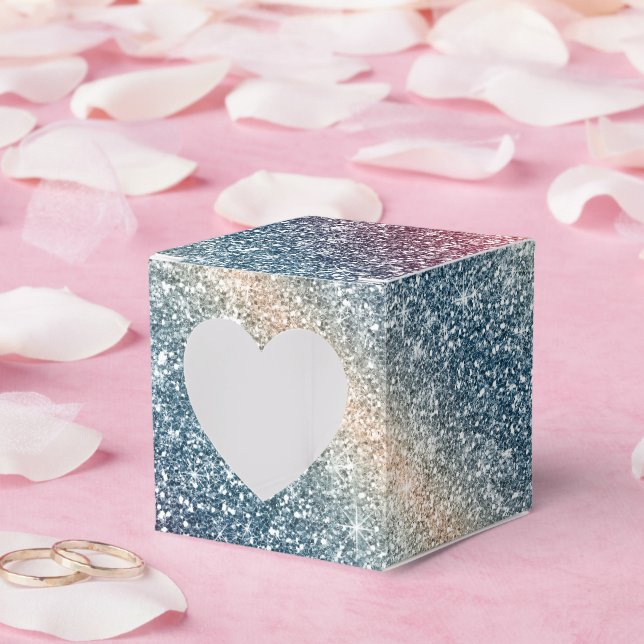 Caixinha De Lembrancinhas Rainbow Glitter  (Casamento)