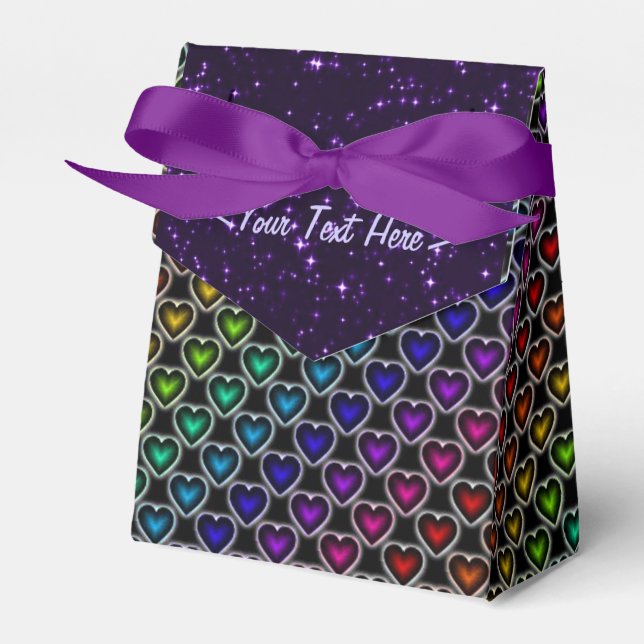 Caixinha De Lembrancinhas Rainbow Heart Pattern Favor Box (Frente)