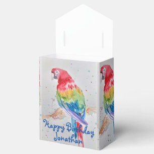 Caixinha De Lembrancinhas Rainbow Parrot Bird Child Birthday Cake Favor Box