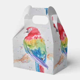 Caixinha De Lembrancinhas Rainbow Parrot Bird Child Birthday Cake Favor Box