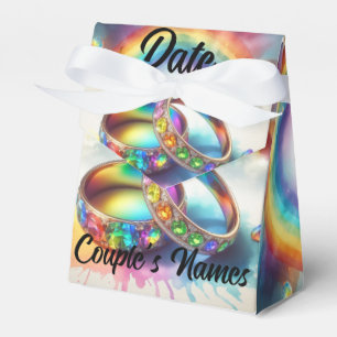 Caixinha De Lembrancinhas Rainbow Rings Gay Lésbica Wedding Favor