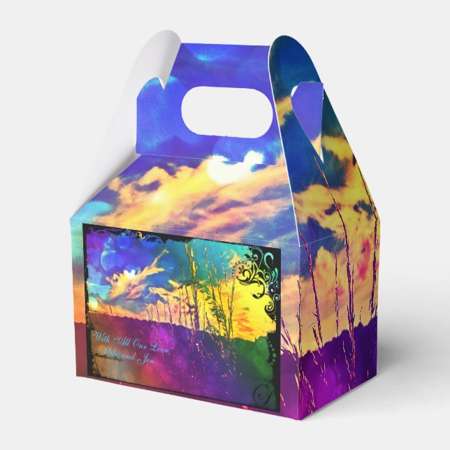 Caixinha De Lembrancinhas Rainbow Rural Landscape Favor Box *Personalize* (Verso)