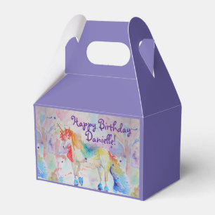 Caixinha De Lembrancinhas Rainbow Unicorn Girls Birthday Cake Favor Box