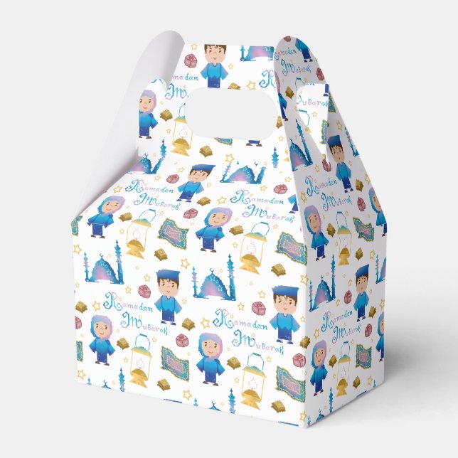Caixinha De Lembrancinhas Ramadan Mubarak Pattern (Frente)