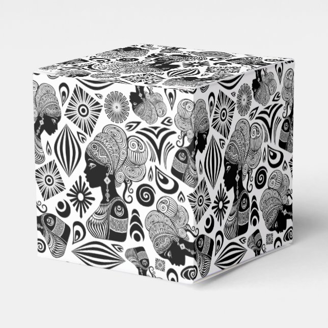 Caixinha De Lembrancinhas Rapariga africana Retrato Tribal Tatuagem (Frente)