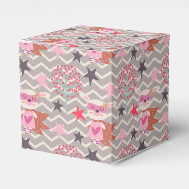 Caixinha De Lembrancinhas Rapariga Superherói Bunny (Frente)