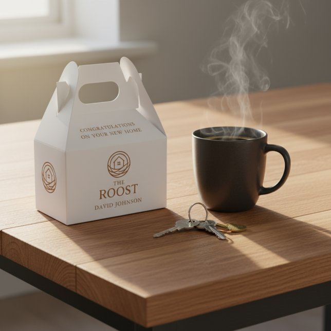 Caixinha De Lembrancinhas Real Estate Logo Company Housewarming (Real Estate Logo Company Housewarming Favor Boxes)