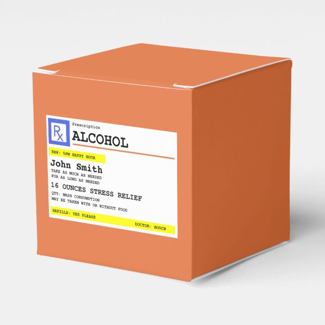 Caixinha De Lembrancinhas Receita personalizada Álcool Humoroso (Frente)