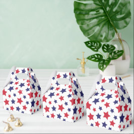 Caixinha De Lembrancinhas Red and Blue Stars, 4th of July, White Background