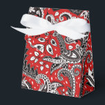 Caixinha De Lembrancinhas Red Black & White Floral Paisley Bohemian Boho<br><div class="desc">caixas de presentes personalizadas</div>