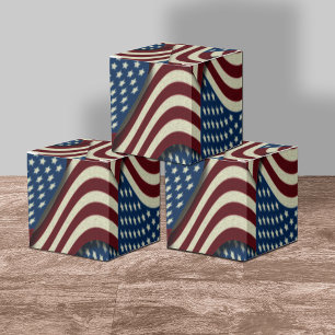 Caixinha De Lembrancinhas Red Blue Stars & Stripes USA American Flags