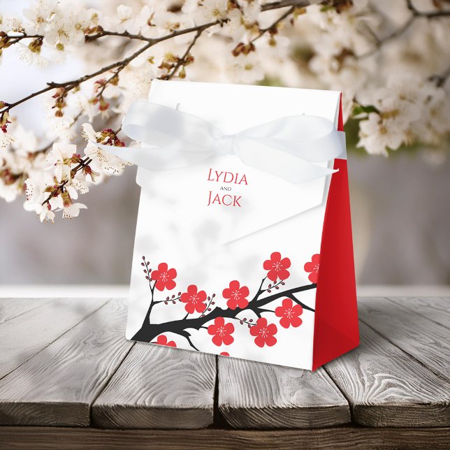 Caixinha De Lembrancinhas Red Cherry Blossom Themed Casamento Boxes (Criador carregado)