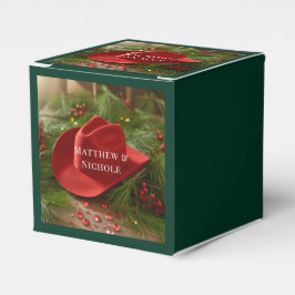 Caixinha De Lembrancinhas Red Christmas Cowboy Hat Wedding