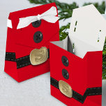 Caixinha De Lembrancinhas Red Christmas Elf Suit Santa Party Favor Box<br><div class="desc">Add your initial to the elf's belt and a tiny message on the reverse. Suitable for tiny gifts for tiny Christmas elves.</div>