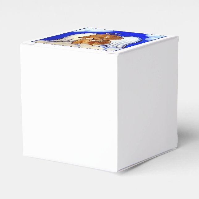 Caixinha De Lembrancinhas Red Dachshund Angel (Frente)